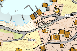 Kartbilde fra WMS-tjeneste av avviket