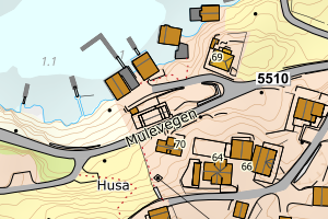 Kartbilde fra WMS-tjeneste av avviket
