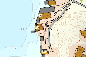 Kartbilde fra WMS-tjeneste av avviket