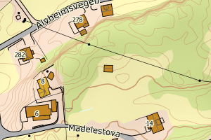 Kartbilde fra WMS-tjeneste av avviket