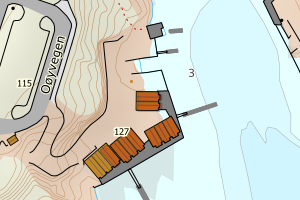Kartbilde fra WMS-tjeneste av avviket