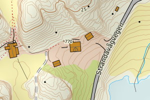 Kartbilde fra WMS-tjeneste av avviket