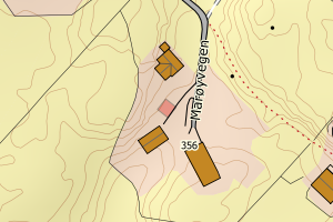 Kartbilde fra WMS-tjeneste av avviket