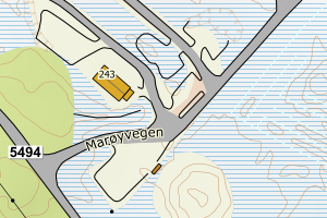 Kartbilde fra WMS-tjeneste av avviket