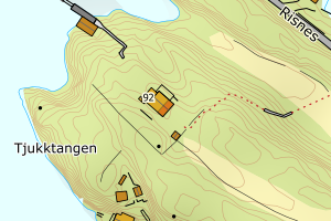 Kartbilde fra WMS-tjeneste av avviket