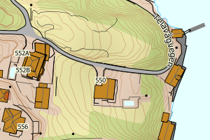 Kartbilde fra WMS-tjeneste av avviket