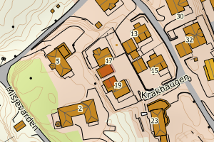 Kartbilde fra WMS-tjeneste av avviket