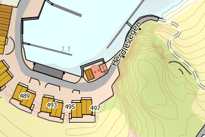 Kartbilde fra WMS-tjeneste av avviket