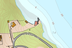 Kartbilde fra WMS-tjeneste av avviket
