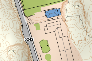 Kartbilde fra WMS-tjeneste av avviket