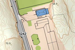 Kartbilde fra WMS-tjeneste av avviket