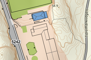 Kartbilde fra WMS-tjeneste av avviket