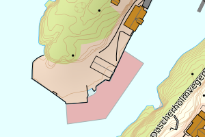 Kartbilde fra WMS-tjeneste av avviket