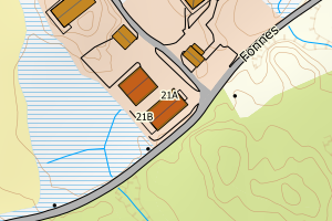 Kartbilde fra WMS-tjeneste av avviket