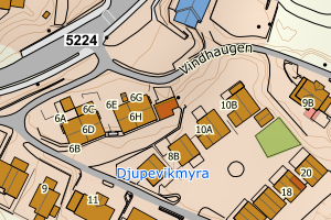Kartbilde fra WMS-tjeneste av avviket