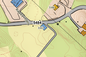 Kartbilde fra WMS-tjeneste av avviket