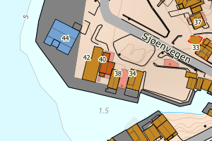 Kartbilde fra WMS-tjeneste av avviket