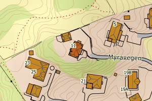 Kartbilde fra WMS-tjeneste av avviket