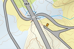 Kartbilde fra WMS-tjeneste av avviket