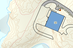 Kartbilde fra WMS-tjeneste av avviket