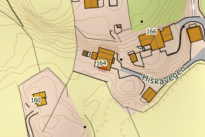 Kartbilde fra WMS-tjeneste av avviket
