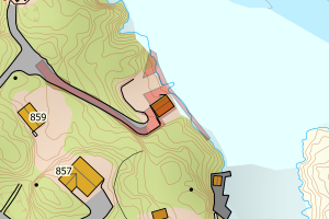 Kartbilde fra WMS-tjeneste av avviket