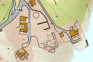 Kartbilde fra WMS-tjeneste av avviket