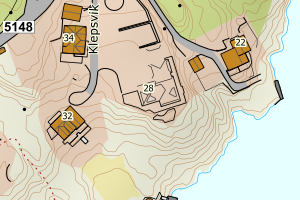 Kartbilde fra WMS-tjeneste av avviket