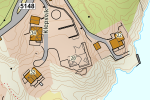 Kartbilde fra WMS-tjeneste av avviket