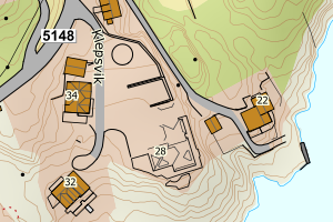 Kartbilde fra WMS-tjeneste av avviket