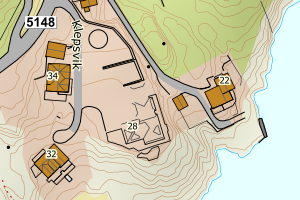 Kartbilde fra WMS-tjeneste av avviket