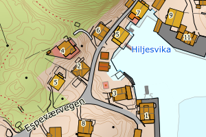 Kartbilde fra WMS-tjeneste av avviket