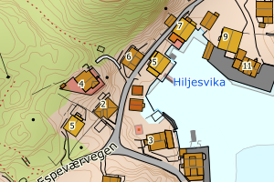 Kartbilde fra WMS-tjeneste av avviket