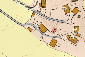 Kartbilde fra WMS-tjeneste av avviket