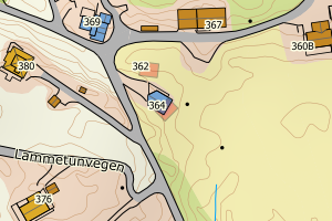 Kartbilde fra WMS-tjeneste av avviket