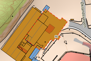 Kartbilde fra WMS-tjeneste av avviket