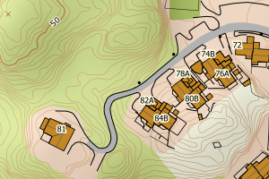 Kartbilde fra WMS-tjeneste av avviket