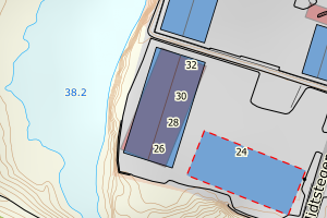 Kartbilde fra WMS-tjeneste av avviket