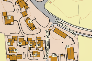 Kartbilde fra WMS-tjeneste av avviket