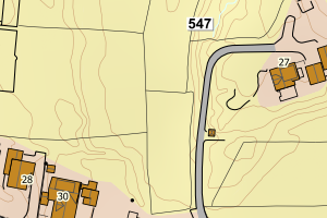 Kartbilde fra WMS-tjeneste av avviket
