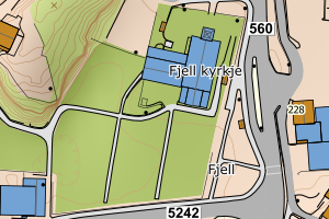 Kartbilde fra WMS-tjeneste av avviket