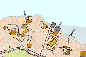 Kartbilde fra WMS-tjeneste av avviket