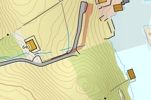 Kartbilde fra WMS-tjeneste av avviket