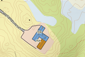 Kartbilde fra WMS-tjeneste av avviket
