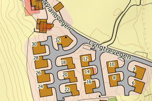 Kartbilde fra WMS-tjeneste av avviket