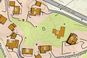Kartbilde fra WMS-tjeneste av avviket