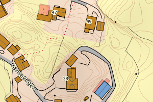 Kartbilde fra WMS-tjeneste av avviket