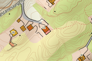 Kartbilde fra WMS-tjeneste av avviket
