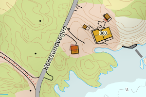 Kartbilde fra WMS-tjeneste av avviket