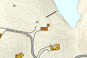 Kartbilde fra WMS-tjeneste av avviket